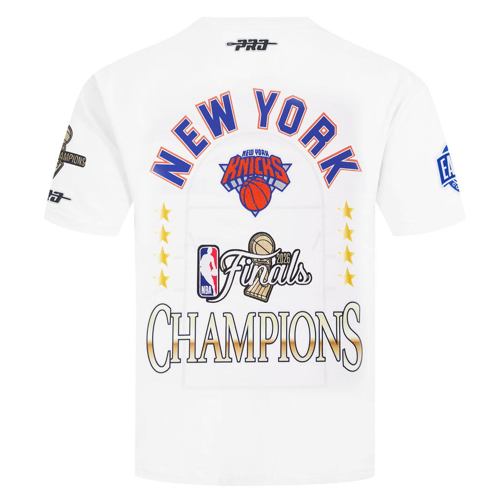 NBA NEW YORK KNICKS T-SHIRT DU CHAMPIONNAT 2026 À MANCHES COURTES POUR HOMME (BLANC)