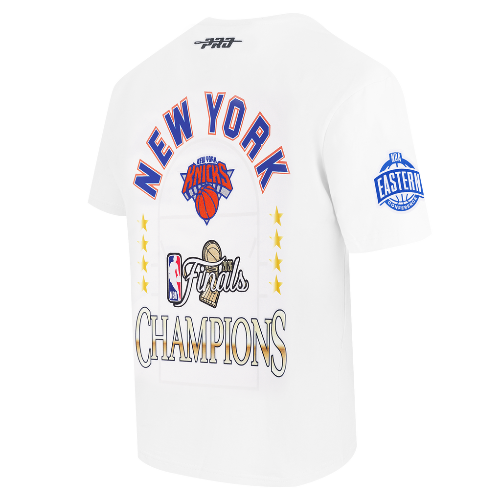 NBA NEW YORK KNICKS T-SHIRT DU CHAMPIONNAT 2026 À MANCHES COURTES POUR HOMME (BLANC)