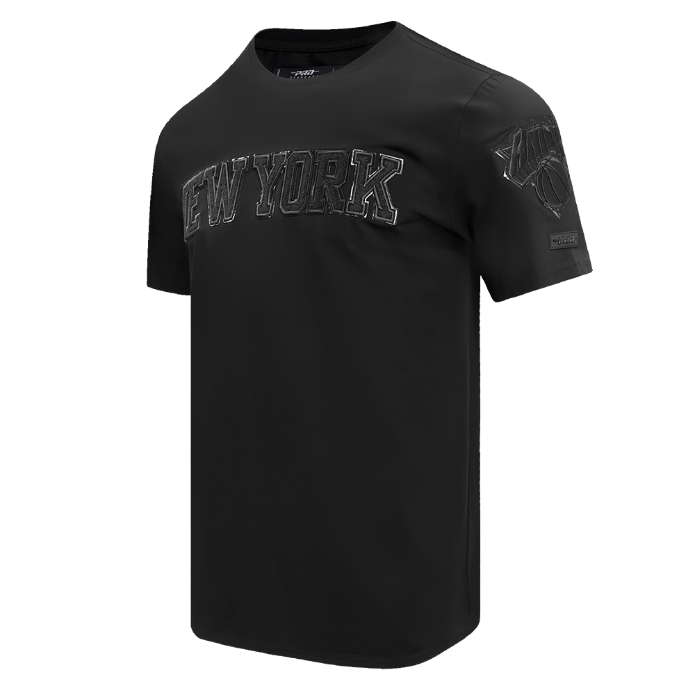 NBA NEW YORK KNICKS TRIPLE BLACK LOGO PRO TEAM MEN'S TEE (BLACK)