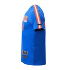 NBA NEW YORK KNICKS T-SHIRT PRO TEAM À BANDES ET À LOGO POUR HOMME (BLEU ROYAL/ORANGE)