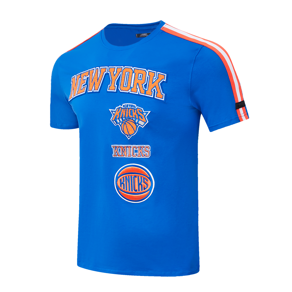 NBA NEW YORK KNICKS RETRO CLASSIC MEN'S STRIPED TEE (ROYAL BLUE/ORANGE)