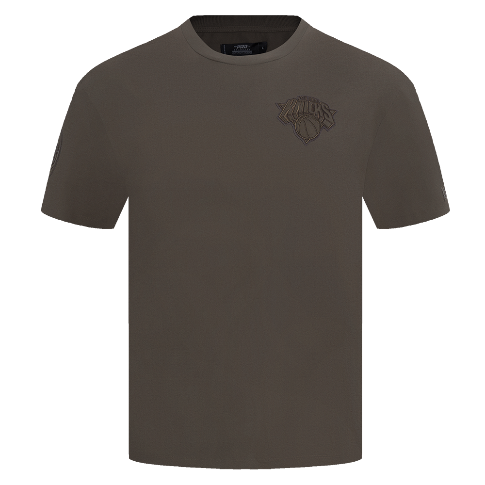 NBA NEW YORK KNICKS NEUTRAL MEN'S DROP SHOULDER TEE (DARK TAUPE)