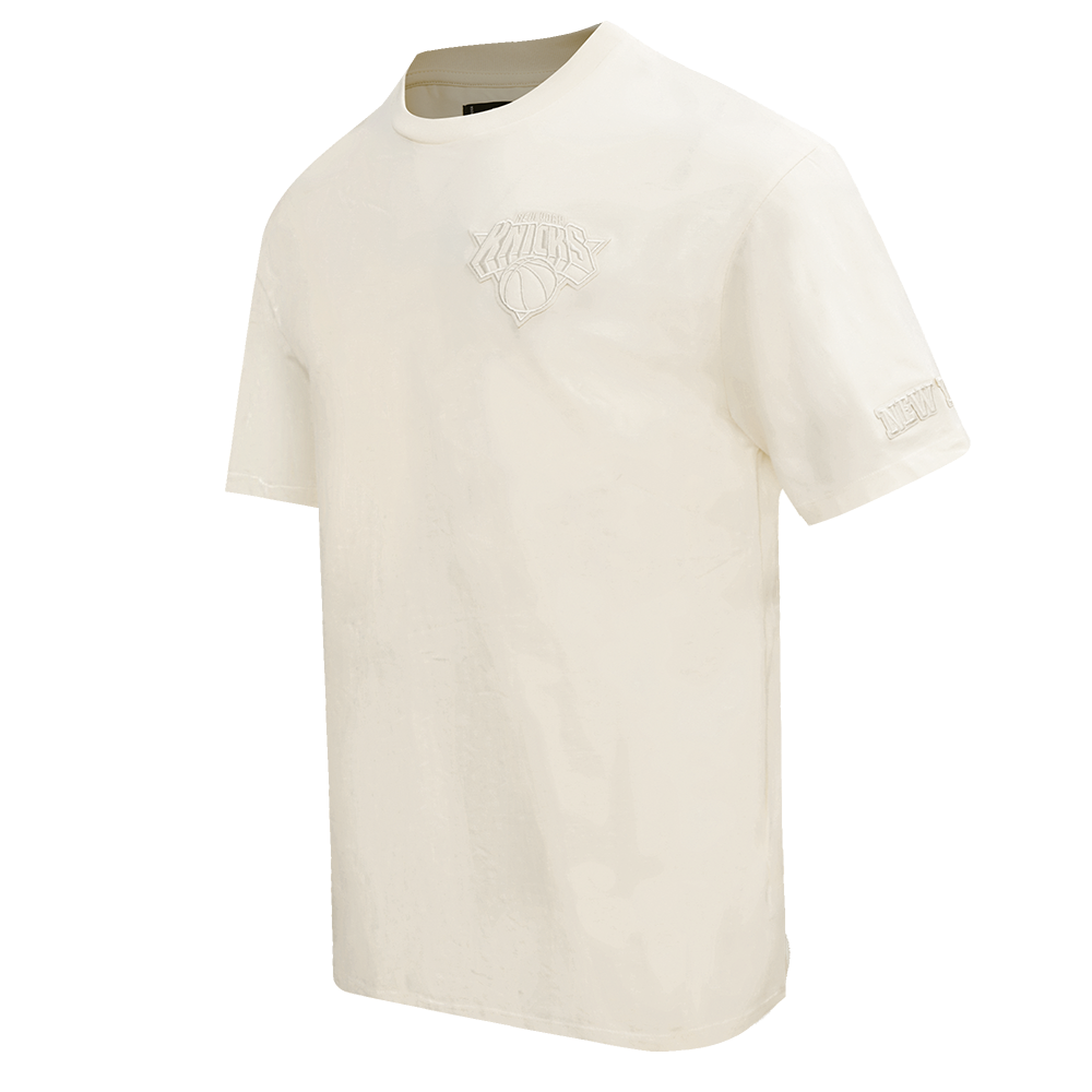 NBA NEW YORK KNICKS NEUTRAL COTTON JERSEY DROP SHOULDER TEE (EGGSHELL)