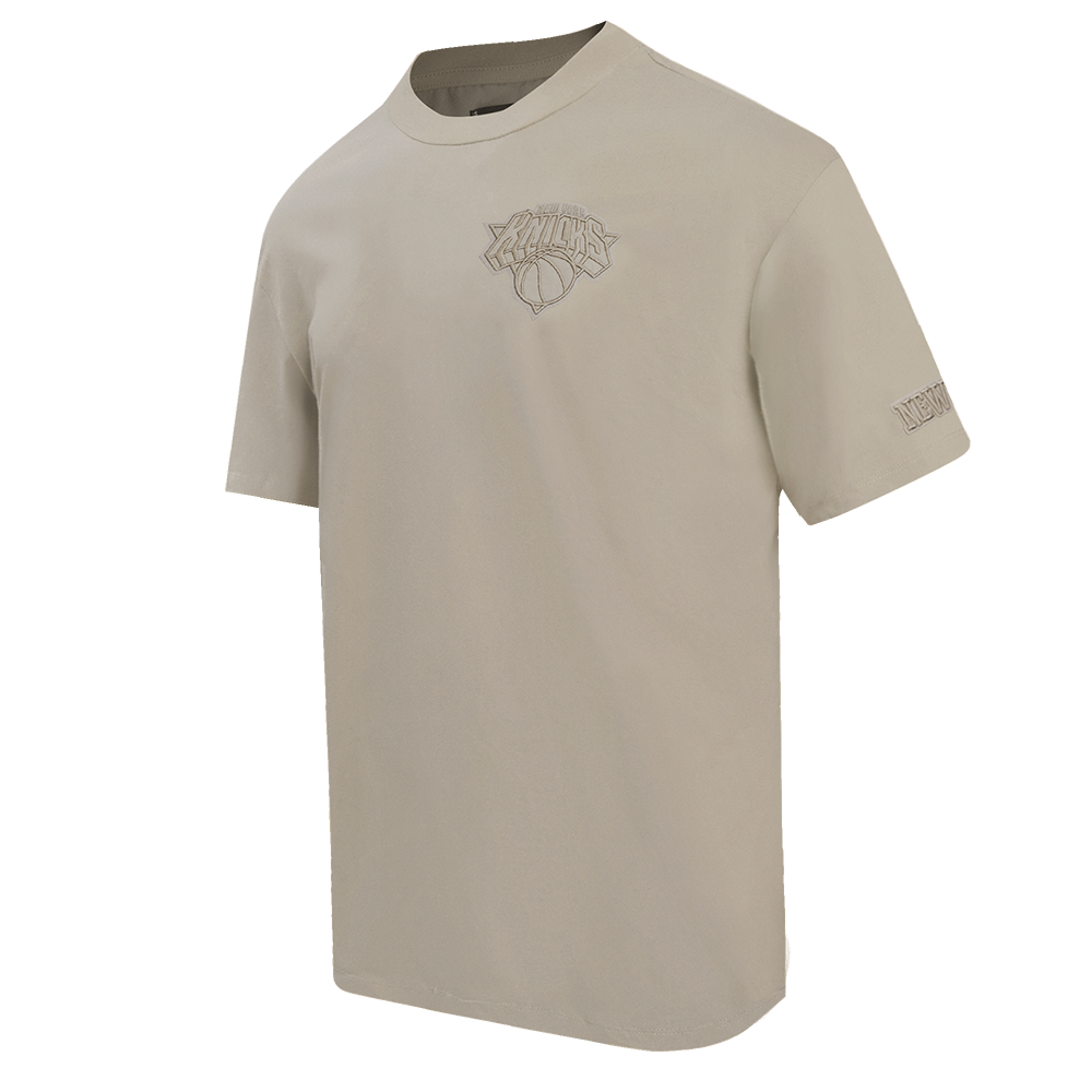 NBA NEW YORK KNICKS NEUTRAL COTTON JERSEY DROP SHOULDER TEE (TAUPE)