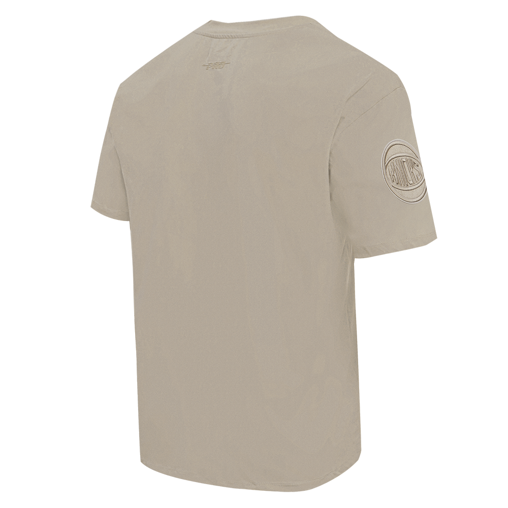NBA NEW YORK KNICKS NEUTRAL COTTON JERSEY DROP SHOULDER TEE (TAUPE)