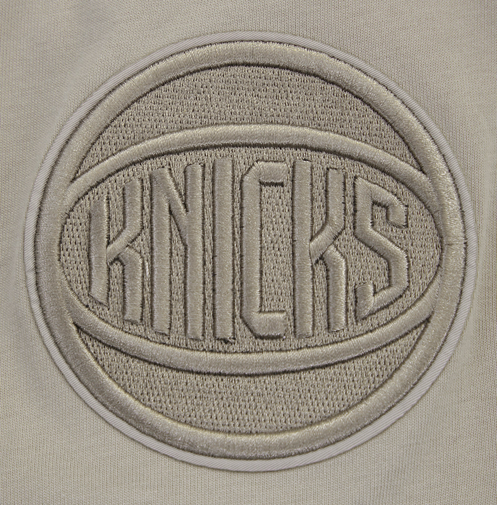 NBA NEW YORK KNICKS NEUTRAL COTTON JERSEY DROP SHOULDER TEE (TAUPE)