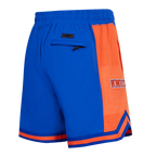 NBA NEW YORK KNICKS SCRIPT TAIL MEN'S DOUBLE KNIT 2.0 SHORT (ROYAL BLUE/ORANGE)