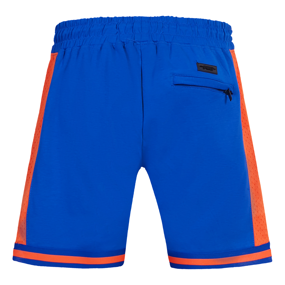 NBA NEW YORK KNICKS SCRIPT TAIL MEN'S DOUBLE KNIT 2.0 SHORT (ROYAL BLUE/ORANGE)