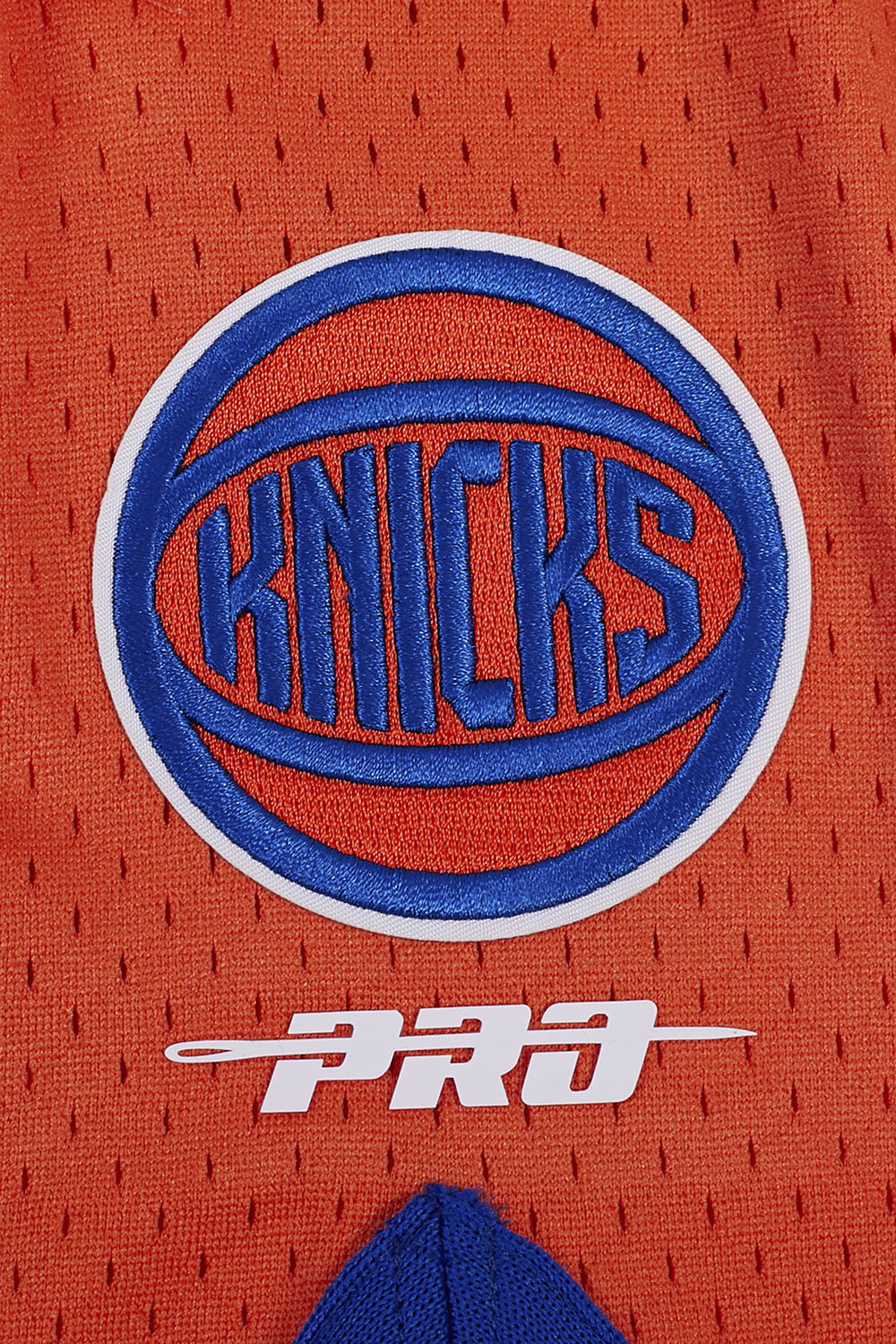 NBA NEW YORK KNICKS SCRIPT TAIL MEN'S DOUBLE KNIT 2.0 SHORT (ROYAL BLUE/ORANGE)