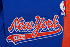 NBA NEW YORK KNICKS SCRIPT TAIL MEN'S DOUBLE KNIT 2.0 SHORT (ROYAL BLUE/ORANGE)