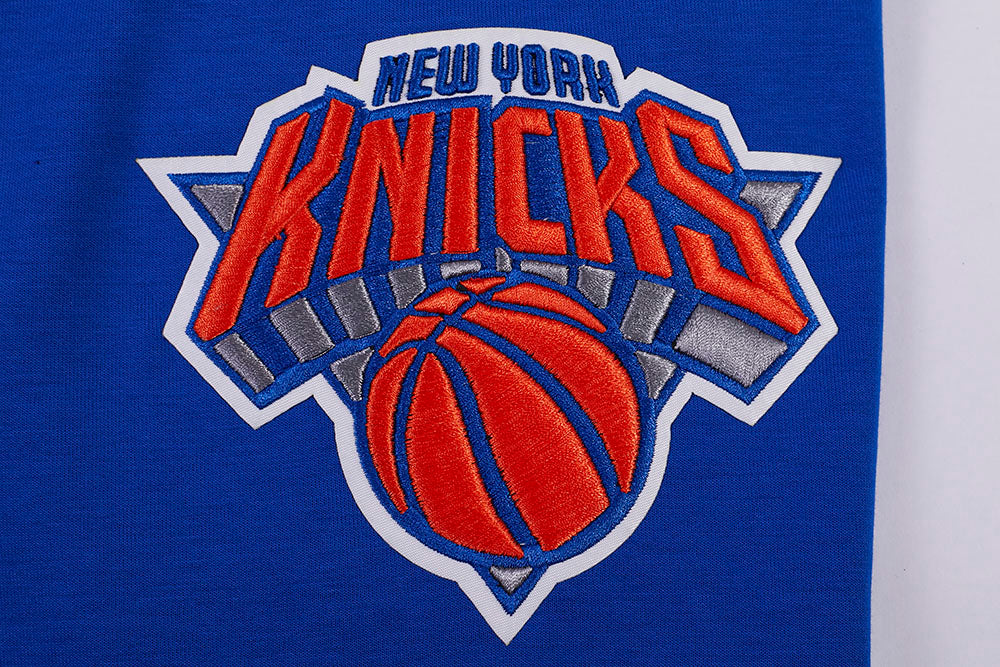 NBA NEW YORK KNICKS SCRIPT TAIL MEN'S DOUBLE KNIT 2.0 SHORT (ROYAL BLUE/ORANGE)