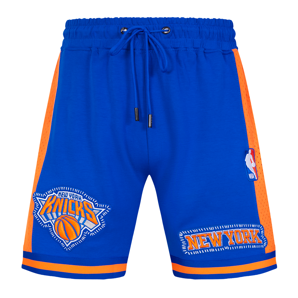 NBA NEW YORK KNICKS DIY PICK STITCH MEN'S DOUBLE KNIT 2.0 SHORT (ROYAL BLUE/ORANGE)