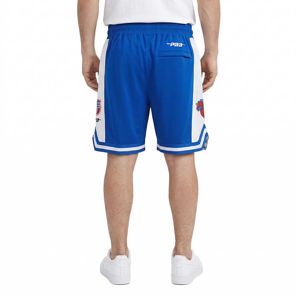 NBA NEW YORK KNICKS LETTERMAN MEN'S ATHLETIC SHORT (ROYAL BLUE)