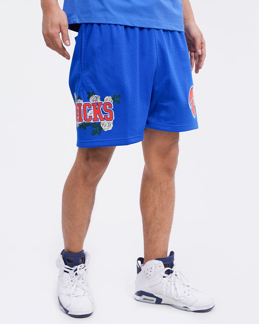 NBA NEW YORK KNICKS ROSES MEN'S MESH SHORT (ROYAL BLUE)