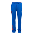 NBA NEW YORK KNICKS SCRIPT TAIL PANTALON OUATÉ EN MOLLETON CÔTELÉ POUR HOMME (BLEU ROYAL/ORANGE/BLEU ROYAL)
