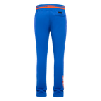 NBA NEW YORK KNICKS SCRIPT TAIL PANTALON OUATÉ EN MOLLETON CÔTELÉ POUR HOMME (BLEU ROYAL/ORANGE/BLEU ROYAL)