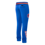 NBA NEW YORK KNICKS SCRIPT TAIL PANTALON OUATÉ EN MOLLETON CÔTELÉ POUR HOMME (BLEU ROYAL/ORANGE/BLEU ROYAL)