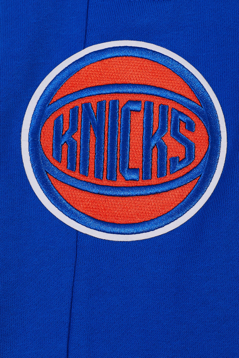 NBA NEW YORK KNICKS SCRIPT TAIL PANTALON OUATÉ EN MOLLETON CÔTELÉ POUR HOMME (BLEU ROYAL/ORANGE/BLEU ROYAL)