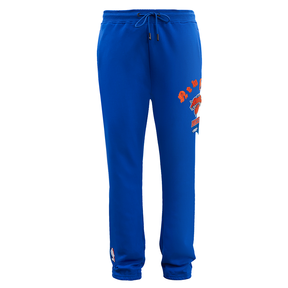NBA NEW YORK KNICKS OLD ENGLISH MEN'S SWEATPANT (ROYAL BLUE)