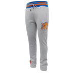 NBA NEW YORK KNICKS PANTALON OUATÉ MASHUP CÔTELÉ POUR HOMME (GRIS CHINÉ/BLEU ROYAL/ORANGE)