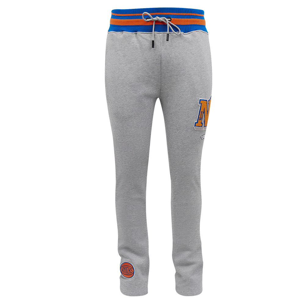 NBA NEW YORK KNICKS PANTALON OUATÉ MASHUP CÔTELÉ POUR HOMME (GRIS CHINÉ/BLEU ROYAL/ORANGE)