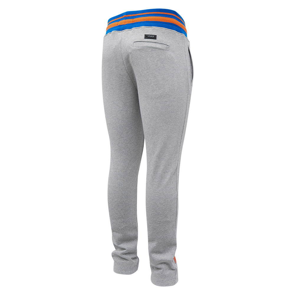 NBA NEW YORK KNICKS PANTALON OUATÉ MASHUP CÔTELÉ POUR HOMME (GRIS CHINÉ/BLEU ROYAL/ORANGE)