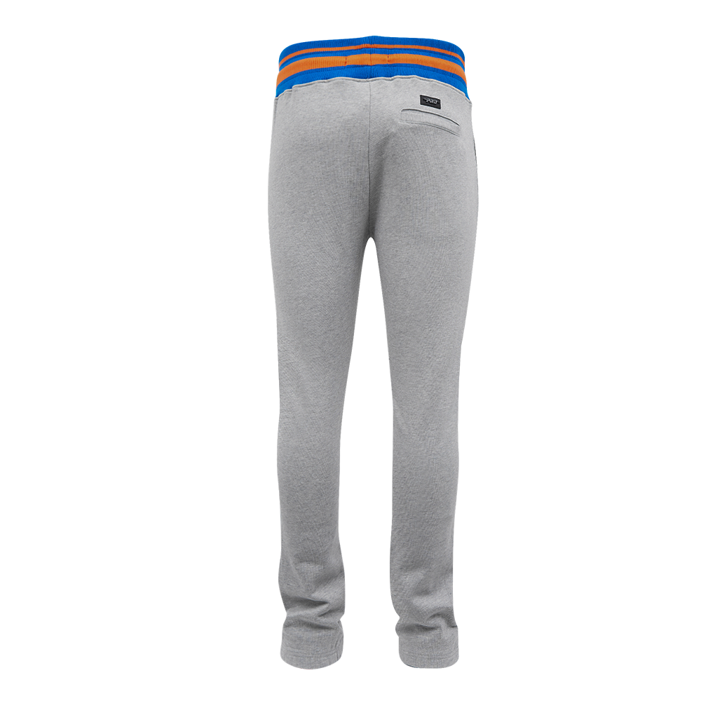 NBA NEW YORK KNICKS PANTALON OUATÉ MASHUP CÔTELÉ POUR HOMME (GRIS CHINÉ/BLEU ROYAL/ORANGE)