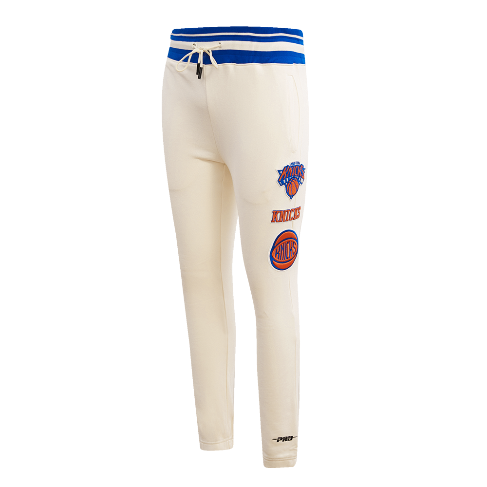 NBA NEW YORK KNICKS RETRO CLASSIC MEN'S SWEATPANT (EGGSHELL/ ROYAL BLUE)