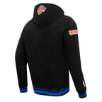 NBA NEW YORK KNICKS SCRIPT TAIL CHANDAIL À CAPUCHON EN MOLLETON CÔTELÉ POUR HOMME (NOIR/BLEU ROYAL/NOIR)
