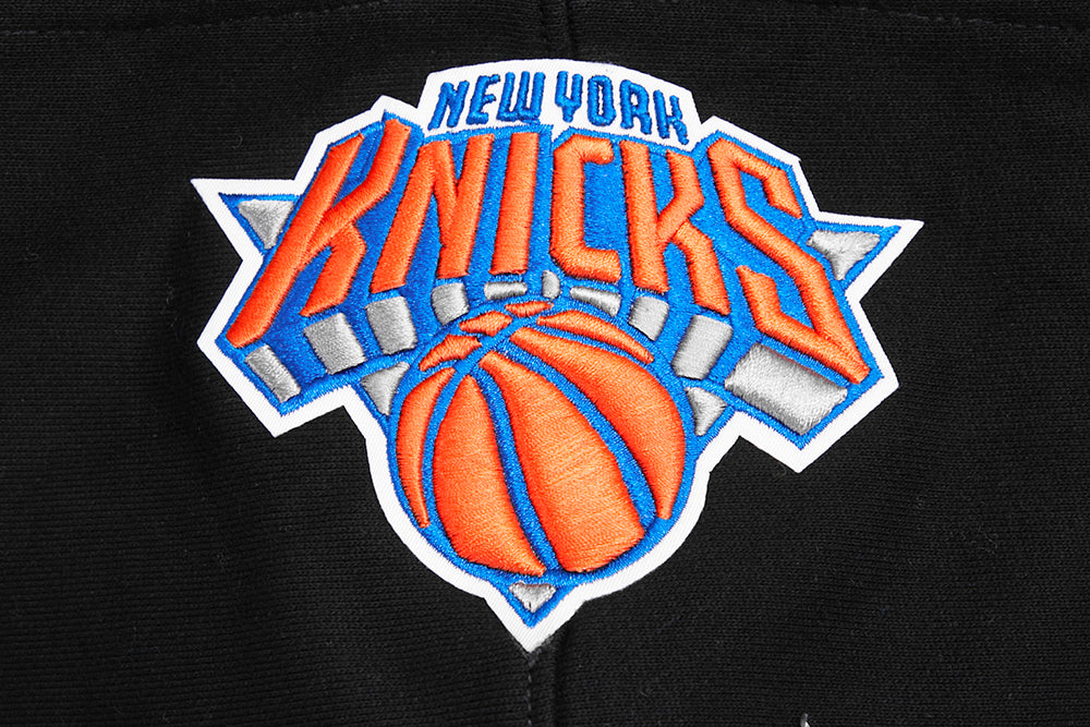 NBA NEW YORK KNICKS SCRIPT TAIL CHANDAIL À CAPUCHON EN MOLLETON CÔTELÉ POUR HOMME (NOIR/BLEU ROYAL/NOIR)
