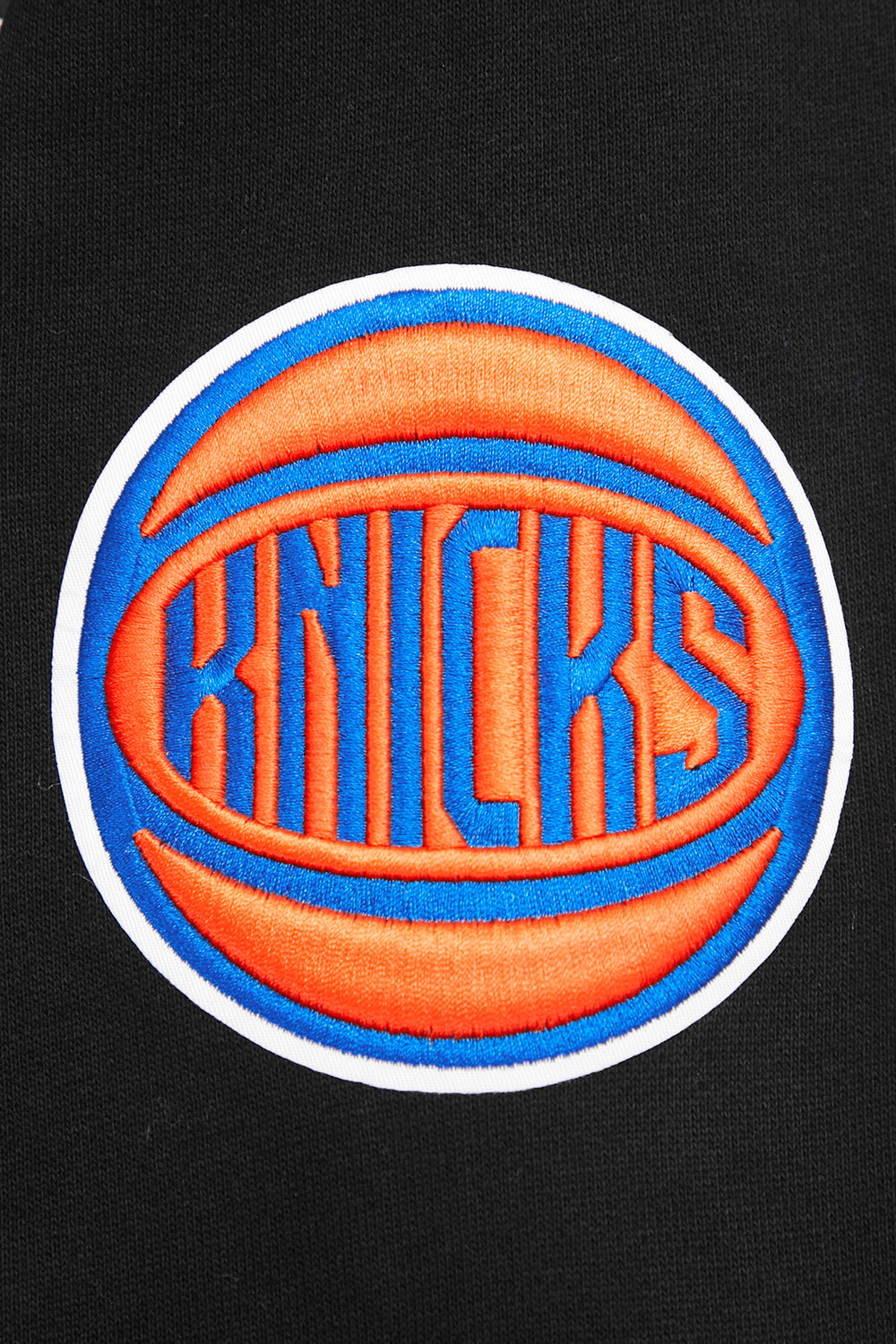 NBA NEW YORK KNICKS SCRIPT TAIL CHANDAIL À CAPUCHON EN MOLLETON CÔTELÉ POUR HOMME (NOIR/BLEU ROYAL/NOIR)