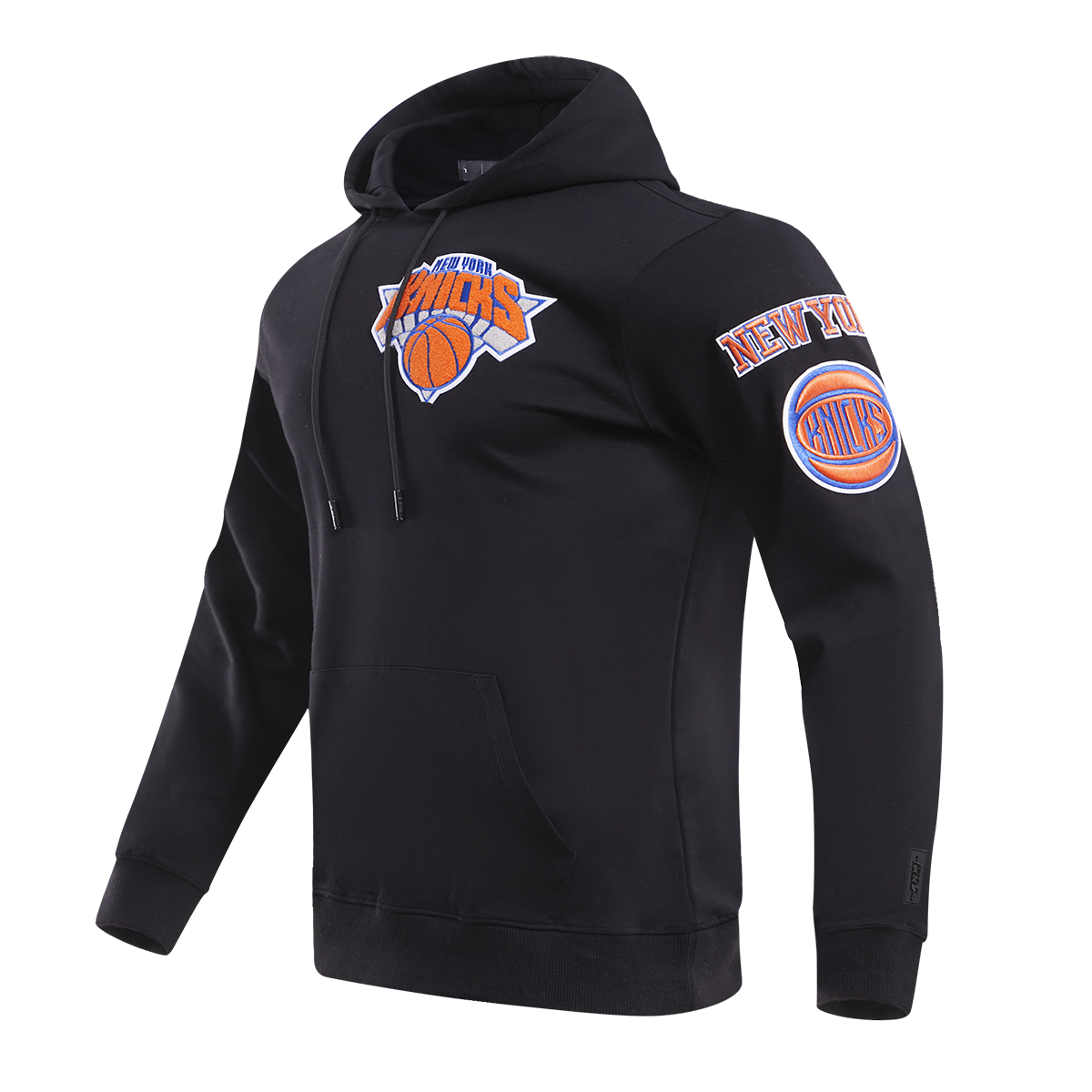 NBA NEW YORK KNICKS CLASSIC CHENILLE MEN'S PULLOVER HOODIE (BLACK)