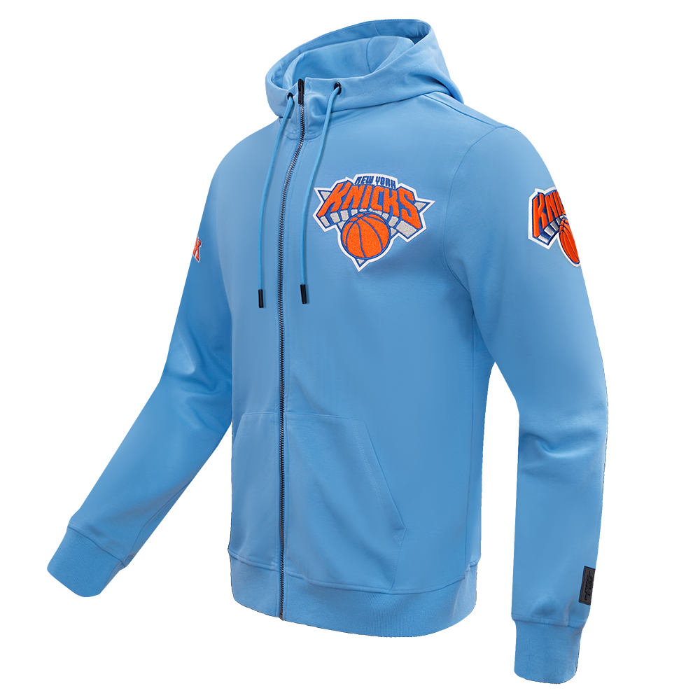 NBA NEW YORK KNICKS CLASSIC CHENILLE MEN'S PULLOVER HOODIE (UNIVERSITY BLUE)
