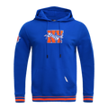 NBA NEW YORK KNICKS TEAM PENNANTS CHANDAIL À CAPUCHON EN MOLLETON CÔTELÉ POUR HOMME (BLEU ROYAL/ORANGE/BLEU ROYAL)