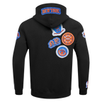 NBA NEW YORK KNICKS DIY PICK STITCH CHANDAIL À CAPUCHON EN MAILLE DOUBLE POUR HOMME (NOIR)