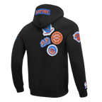 NBA NEW YORK KNICKS DIY PICK STITCH CHANDAIL À CAPUCHON EN MAILLE DOUBLE POUR HOMME (NOIR)