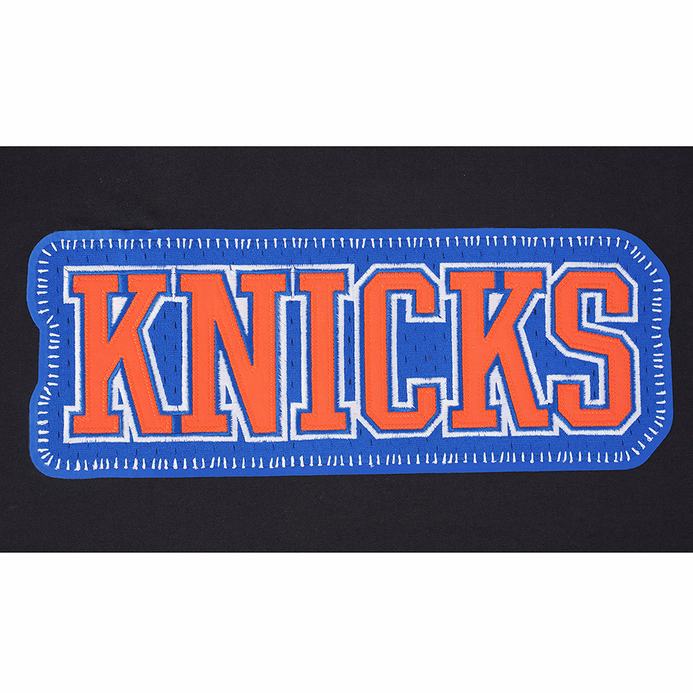 NBA NEW YORK KNICKS DIY PICK STITCH CHANDAIL À CAPUCHON EN MAILLE DOUBLE POUR HOMME (NOIR)