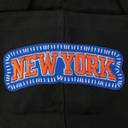 NBA NEW YORK KNICKS DIY PICK STITCH CHANDAIL À CAPUCHON EN MAILLE DOUBLE POUR HOMME (NOIR)