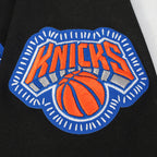 NBA NEW YORK KNICKS DIY PICK STITCH CHANDAIL À CAPUCHON EN MAILLE DOUBLE POUR HOMME (NOIR)