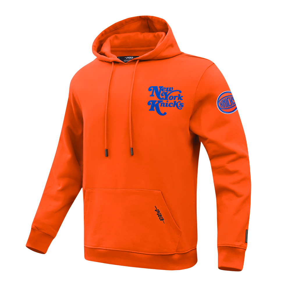 NBA NEW YORK KNICKS SOUVENIR MEN'S FLEECE PULLOVER HOODIE (ORANGE)
