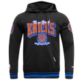 NBA NEW YORK KNICKS TEAM BADGE CHANDAIL À CAPUCHON CÔTELÉ POUR HOMME (NOIR/BLEU ROYAL/NOIR)