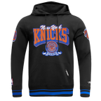 NBA NEW YORK KNICKS TEAM BADGE CHANDAIL À CAPUCHON CÔTELÉ POUR HOMME (NOIR/BLEU ROYAL/NOIR)