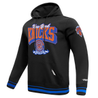NBA NEW YORK KNICKS TEAM BADGE CHANDAIL À CAPUCHON CÔTELÉ POUR HOMME (NOIR/BLEU ROYAL/NOIR)