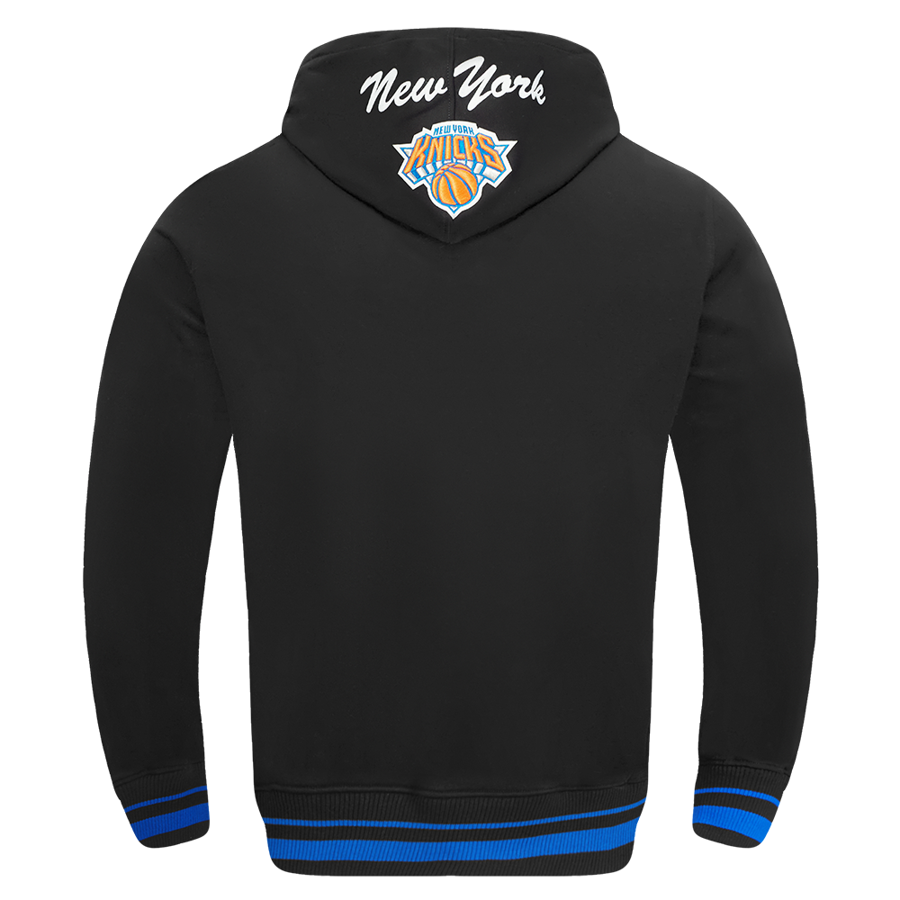 NBA NEW YORK KNICKS TEAM BADGE CHANDAIL À CAPUCHON CÔTELÉ POUR HOMME (NOIR/BLEU ROYAL/NOIR)
