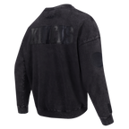 NBA NEW YORK KNICKS WASHED VANGUARD CHANDAIL OUATÉ À COL ROND POUR HOMME (NOIR DÉLAVÉ)
