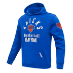 NBA NEW YORK KNICKS MODERN ORIGINALS CHANDAIL À CAPUCHON EN MOLLETON POUR HOMME (BLEU ROYAL)