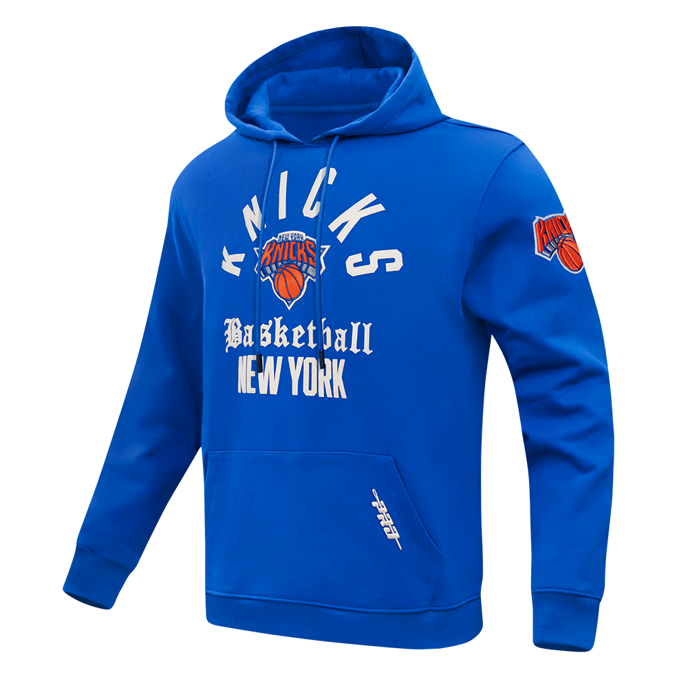 NBA NEW YORK KNICKS MODERN ORIGINALS CHANDAIL À CAPUCHON EN MOLLETON POUR HOMME (BLEU ROYAL)
