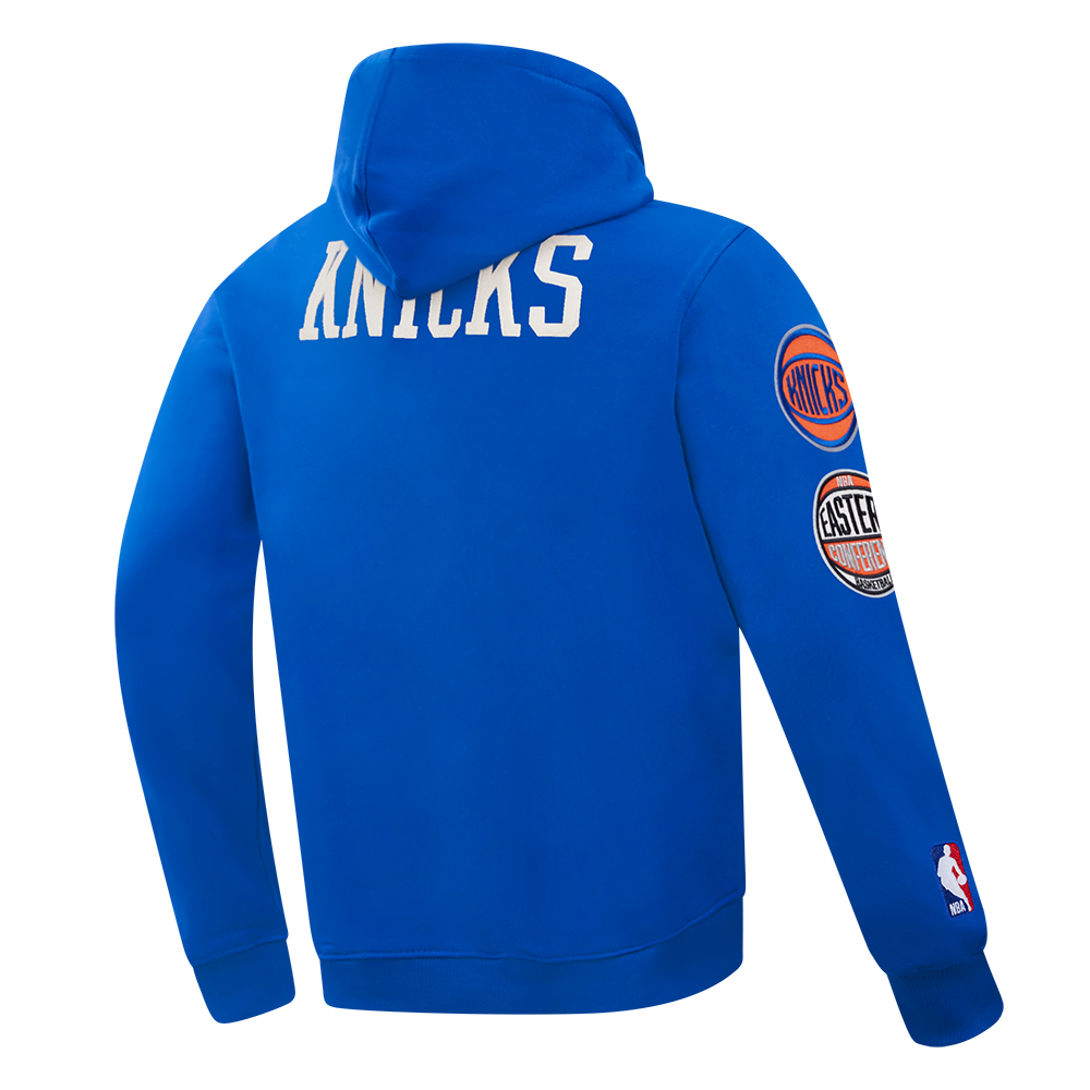 NBA NEW YORK KNICKS MODERN ORIGINALS CHANDAIL À CAPUCHON EN MOLLETON POUR HOMME (BLEU ROYAL)