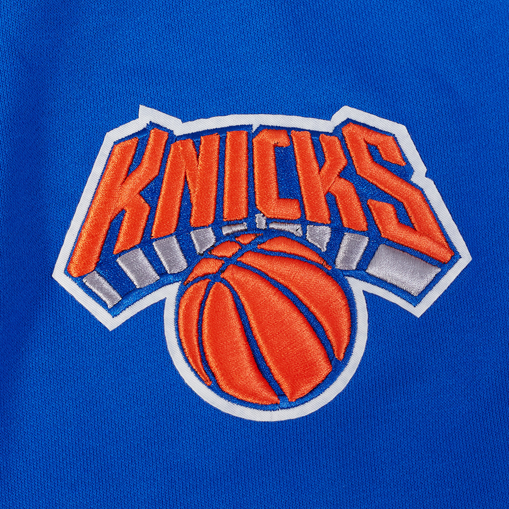 NBA NEW YORK KNICKS MODERN ORIGINALS CHANDAIL À CAPUCHON EN MOLLETON POUR HOMME (BLEU ROYAL)