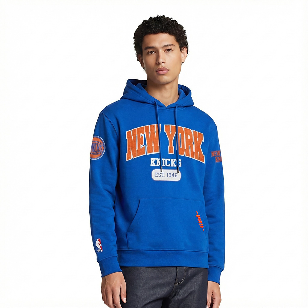 NBA NEW YORK KNICKS CITY ARCH MEN'S FLC PO HOODIE (ROYAL BLUE)